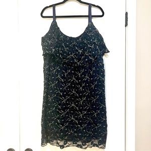 Torrid Navy & Metallic Floral Mini Dress Size 3